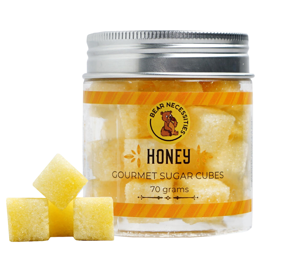 Bear Necessities honey sugar cubes in a jar add elegant sweetness to tea.