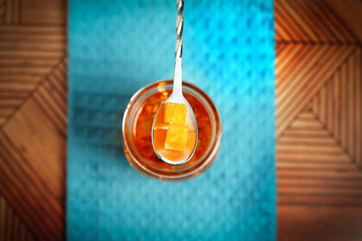 Bear Necessities orange infusion cubes brighten sparkling water with citrus aroma.