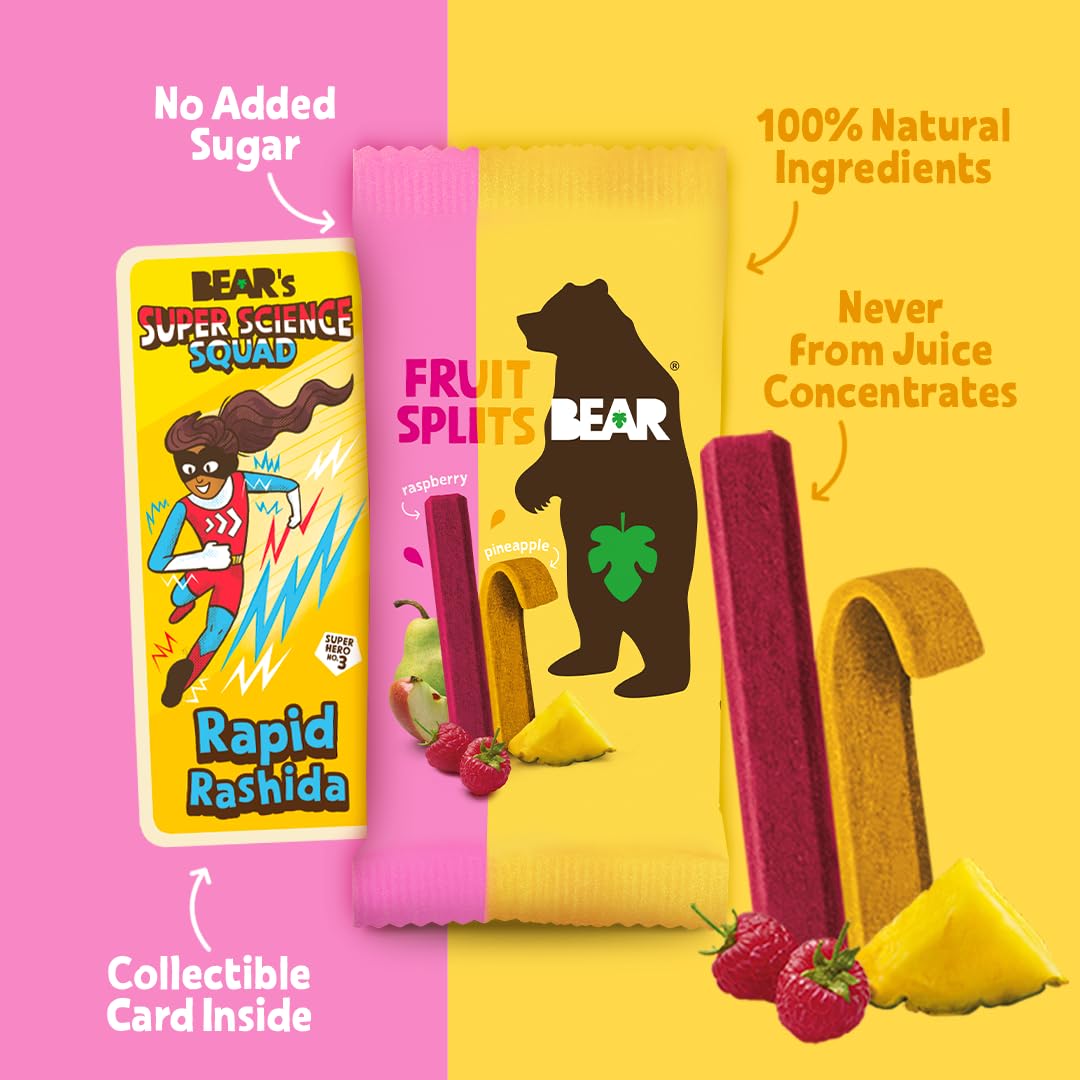 BEAR No Added Sugars label — guilt-free fruit snack for school and travel.