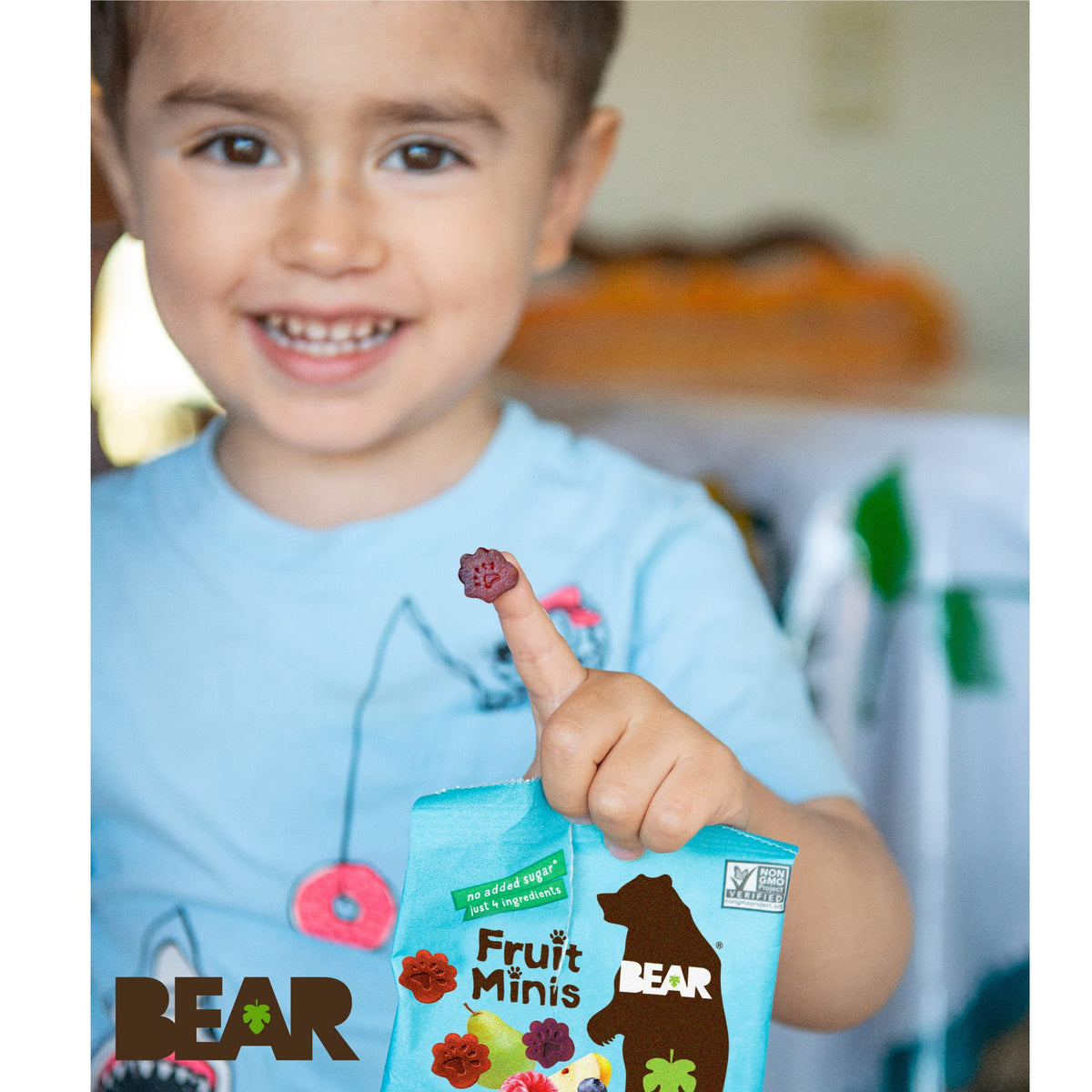 BEAR Real Fruit Snack Minis drying process illustrates fiber-preserving method.