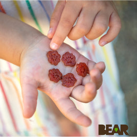 Bear Real Fruit Snack Minis Strawberry vegan slices, gluten-free snack option for busy days.