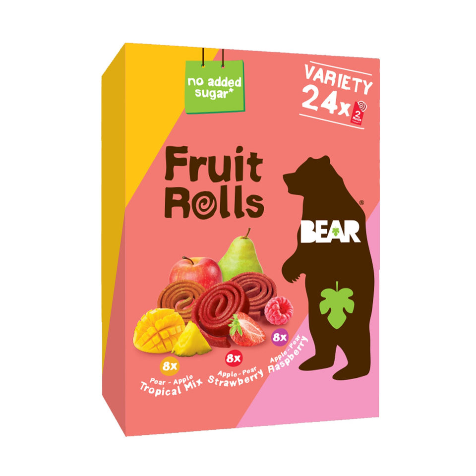 BEAR Real Fruit Snack Rolls strawberry pack in lunchbox, gluten-free and kid-friendly