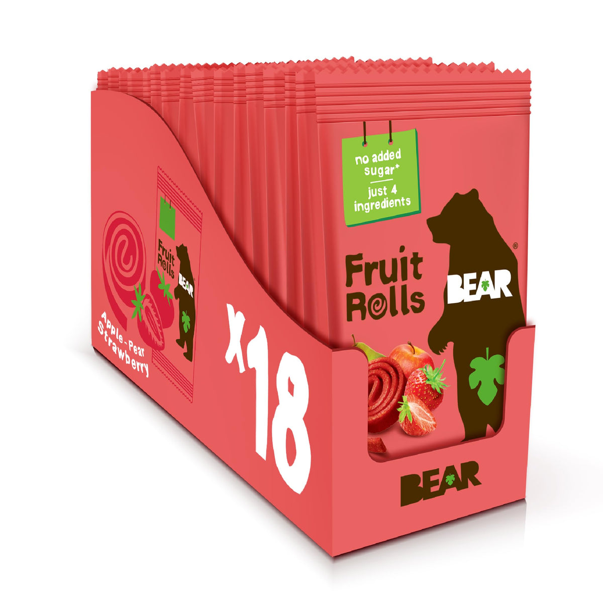 BEAR Real Fruit Snack Rolls Strawberry packaging is kid-friendly and lunchbox-ready.