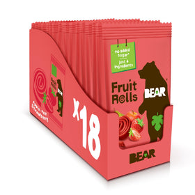 BEAR Real Fruit Snack Rolls Strawberry packaging is kid-friendly and lunchbox-ready.