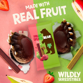 BEAR Real Fruit Splits close-up — real fruit flavor with no added sugar.