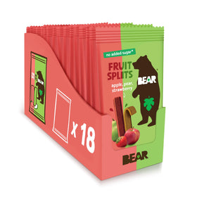 BEAR Real Fruit Splits Apple Strawberry pack front — gluten-free kid-friendly snack.