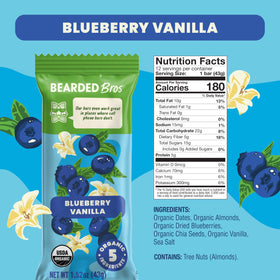 Bearded Brothers energy bar front label highlighting vegan and gluten-free ingredients