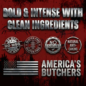 Bearded Butcher Bold Blend on burgers sizzling on the grill for flavor
