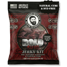 Bearded Butcher Bold Jerky Seasoning packet ready to flavor 10 pounds of meat