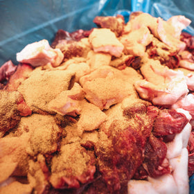 Bearded Butchers Country Style Seasoning on ground pork and venison for links and patties.