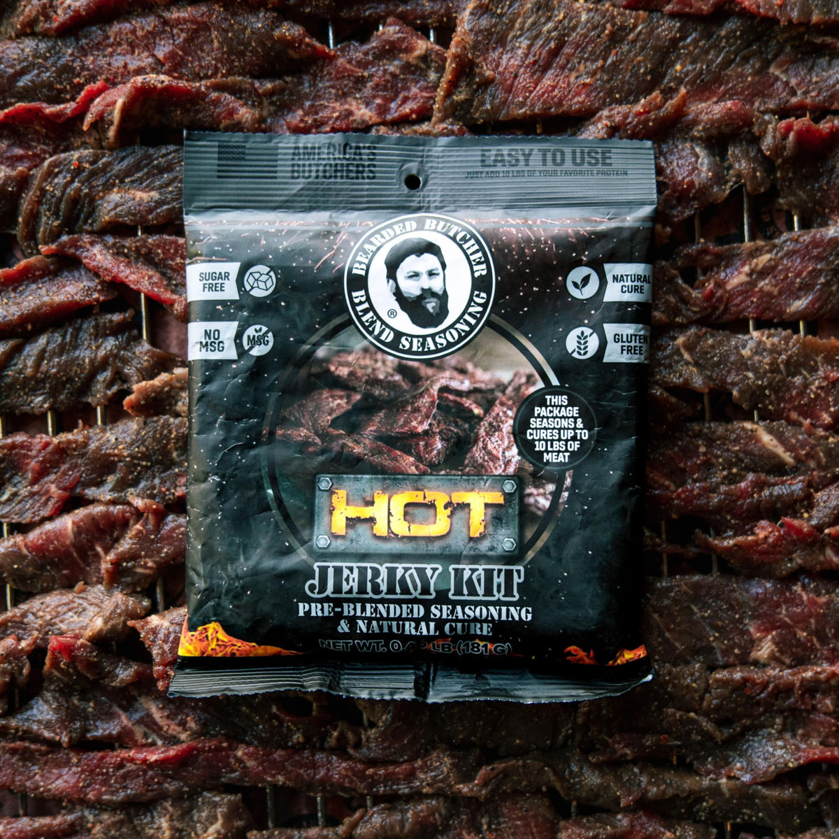 Bearded Butcher Blend finished jerky ready for refrigeration or freezing storage