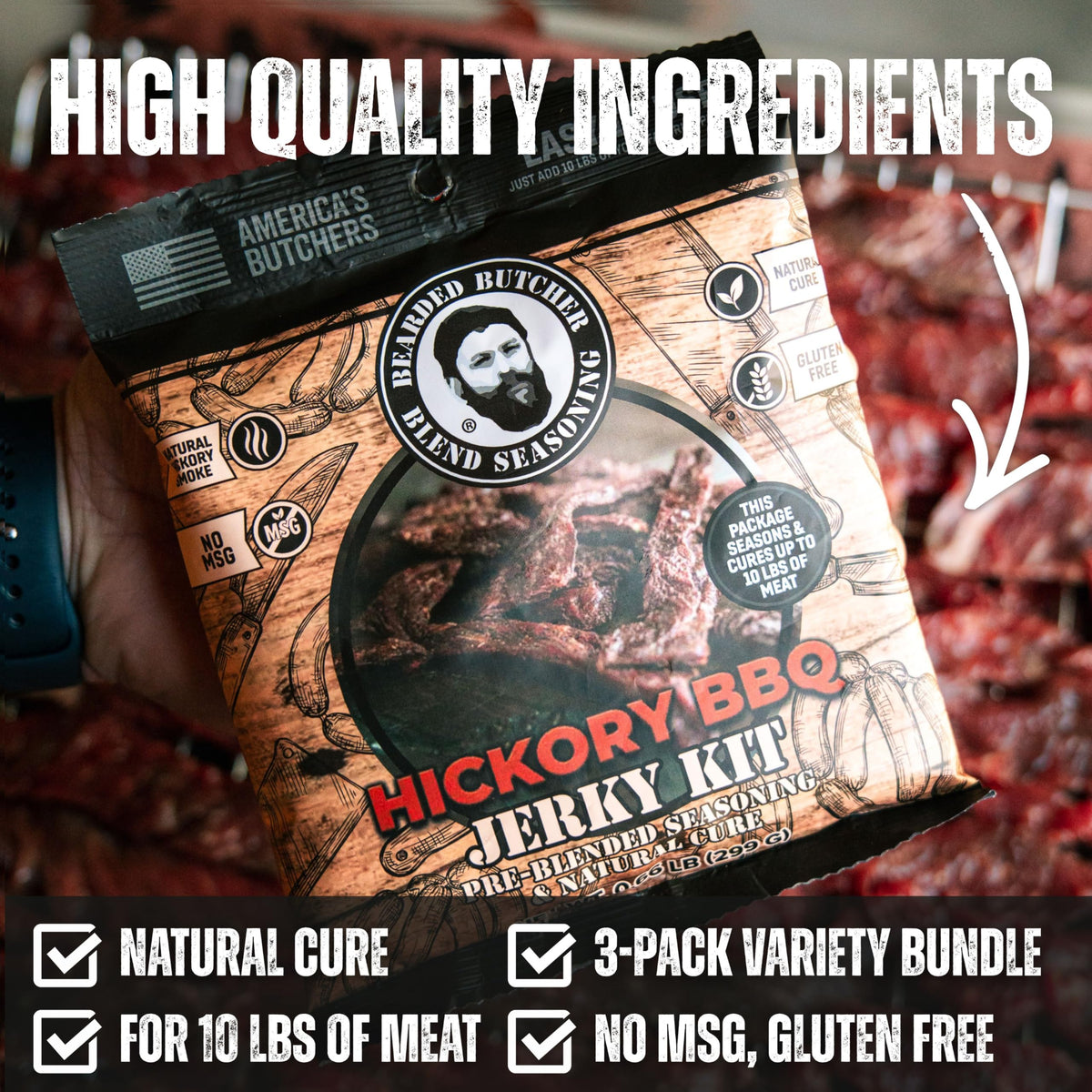 Bearded Butcher Blend Jerky Hot packet delivers a spicy kick for jerky lovers