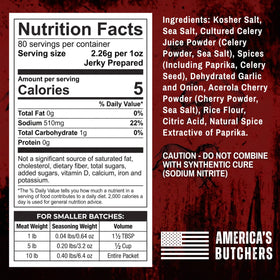 Bearded Butcher Natural Cure powder jar highlighting clean-label cure and pink color
