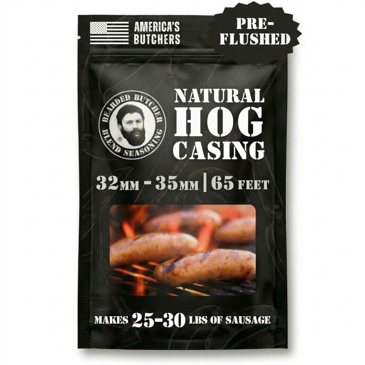 Bearded Butchers natural hog casings 32-35mm pack for consistent sausage links