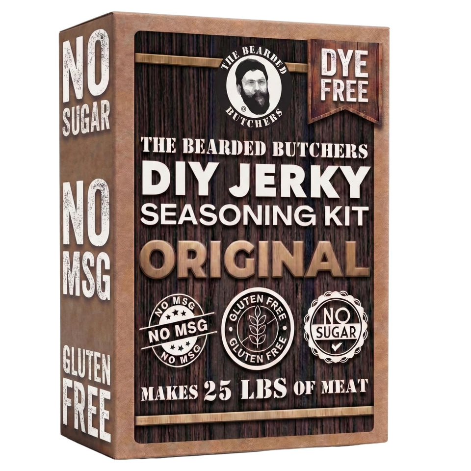 Bearded Butcher Blend Original Jerky Seasoning jar for clean-label home jerky.