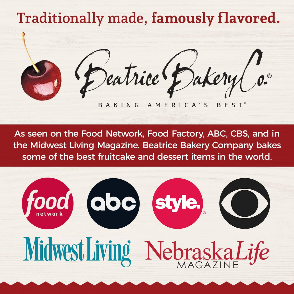 Beatrice Bakery Co. Original Fruitcake gift box presentation for special occasions.