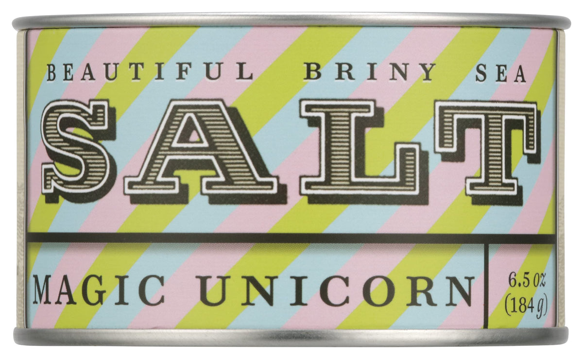 Beautiful Briny Sea Magic Unicorn Sea Salt jar finishes dishes with herbal paprika