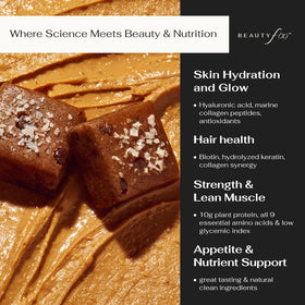 Beauty f(x) Protein Beauty Bites brownie texture closeup—indulgent flavor with protein.