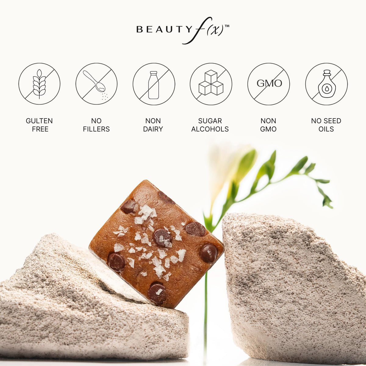 Beauty f(x) Protein Beauty Bites vitamins A, C, E closeup—antioxidant blend.