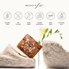 Beauty f(x) Protein Beauty Bites vitamins A, C, E closeup—antioxidant blend.