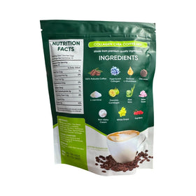 Pouring FITGUM coffee shows rich aroma and creamy texture