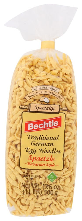 Bechtle Bavarian Spaetzle packaging with two bags for pantry-friendly storage.