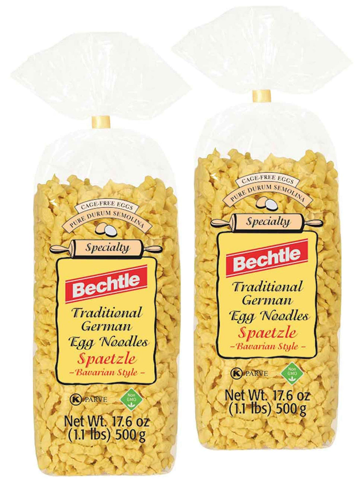 Bechtle Bavarian Spaetzle packaging shows traditional German noodles for easy pantry stocking.