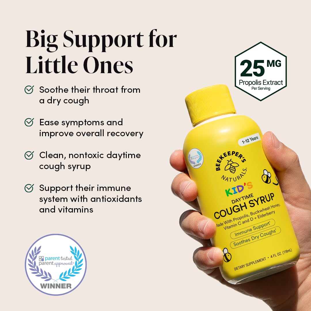 Beekeeper's Naturals Kids Elderberry Immunity Syrup supports daily immune comfort