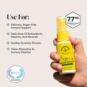 Beekeeper's Naturals Kids Propolis Honey Cough Syrup helps soothe coughing with natural ingredients