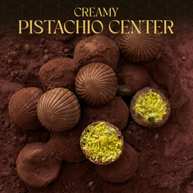 BEEMAX pistachio cream centers with kadayifi crisps for a textured, indulgent bite