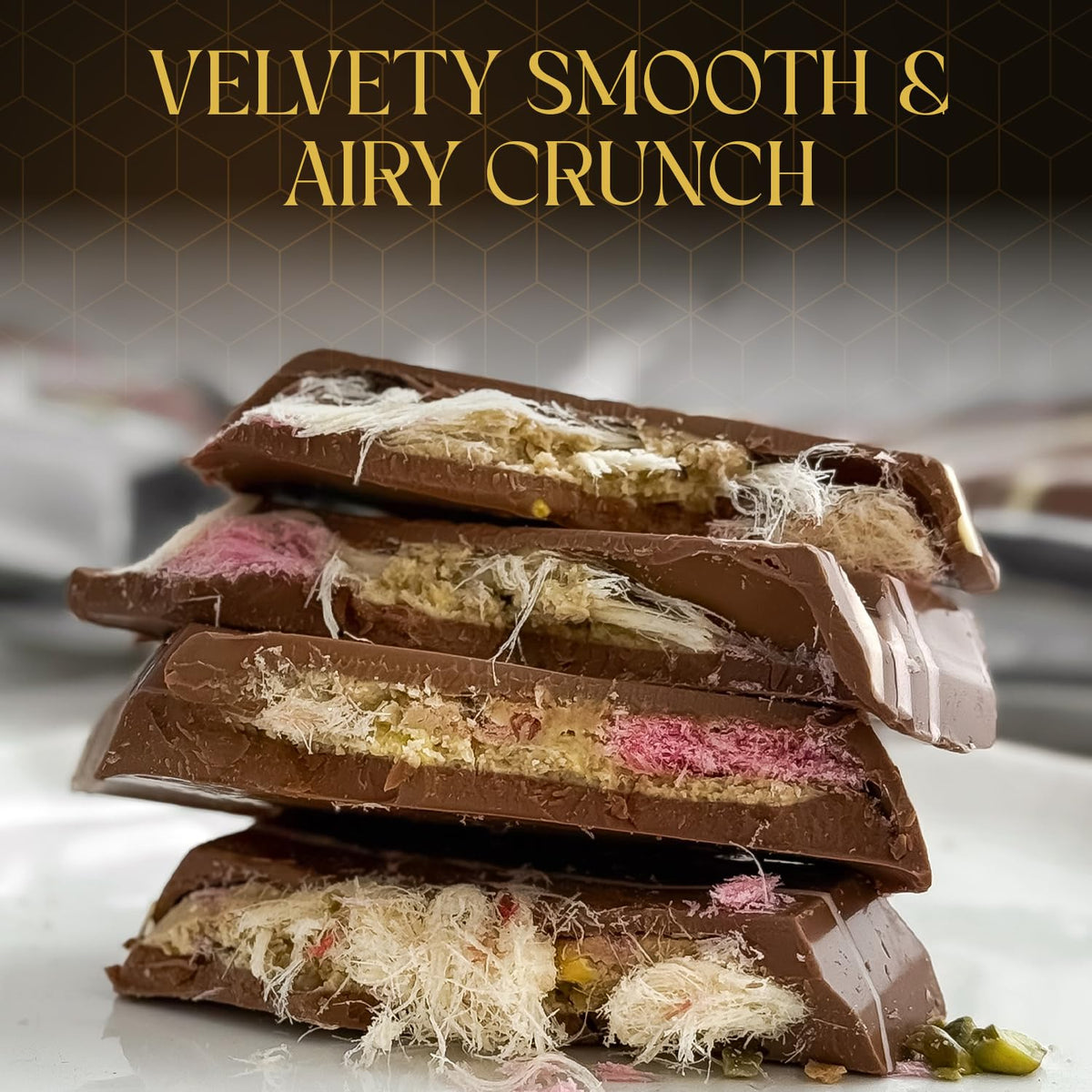 BEEMAX pistachio-cream-center enhances nutty richness, great for tasting sessions