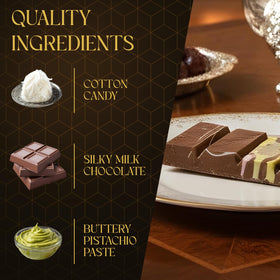 BEEMAX Pistachio Cream Fill, smooth center complements chocolate layers.