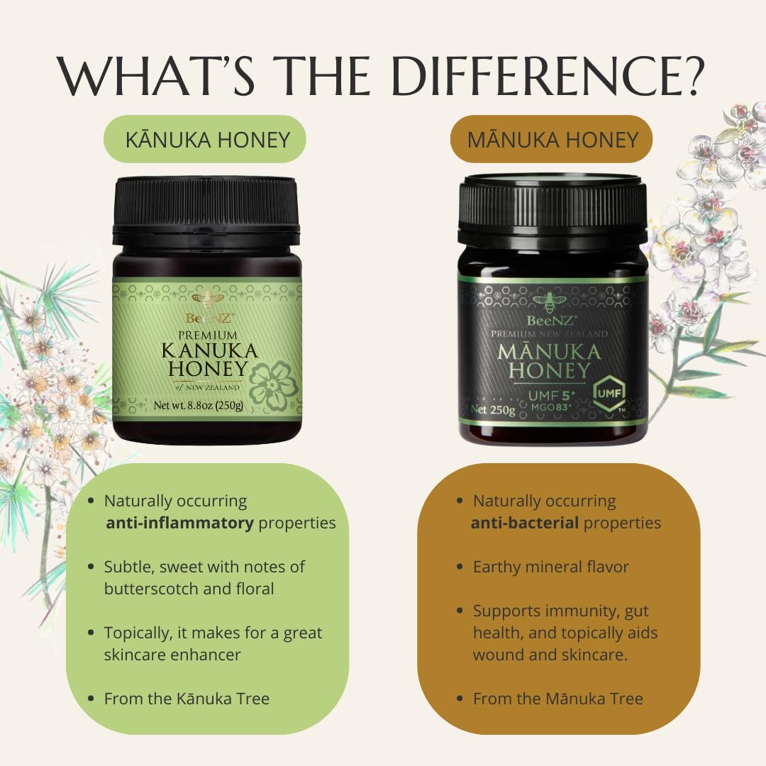 BeeNZ Raw Kānuka Honey sample sip suggests floral sweetness.