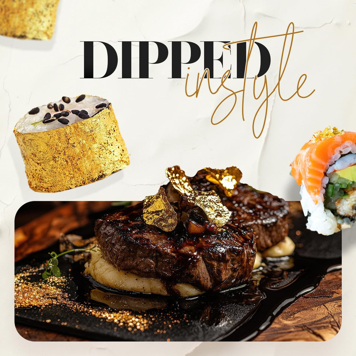 BeePoint 24K edible gold flakes as pastry ornament for detail