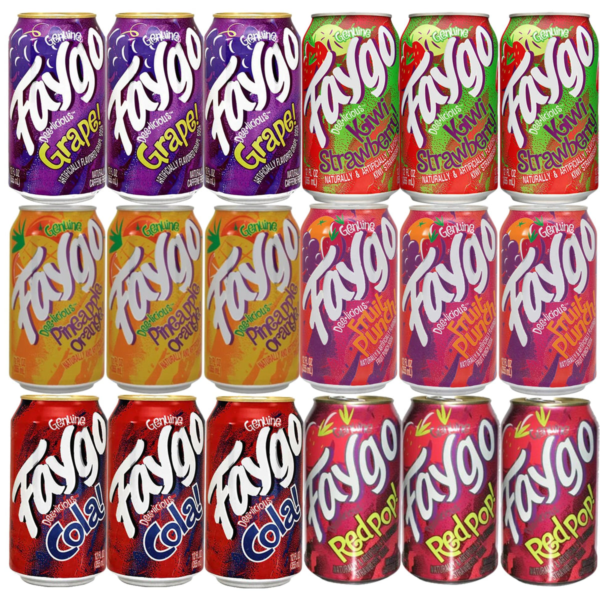 BeeQ Faygo Redpop can variety pack for party refreshment