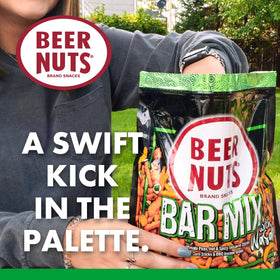 BEER NUTS Bar Mix with Wasabi sesame stix and cheese stix texture contrast