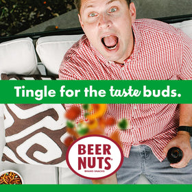 BEER NUTS Bar Mix with Wasabi adds heat and color with wasabi peas