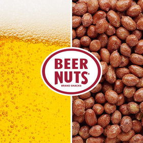 BEER NUTS Original Bar Mix beer pairing setup for flavorful snacking.