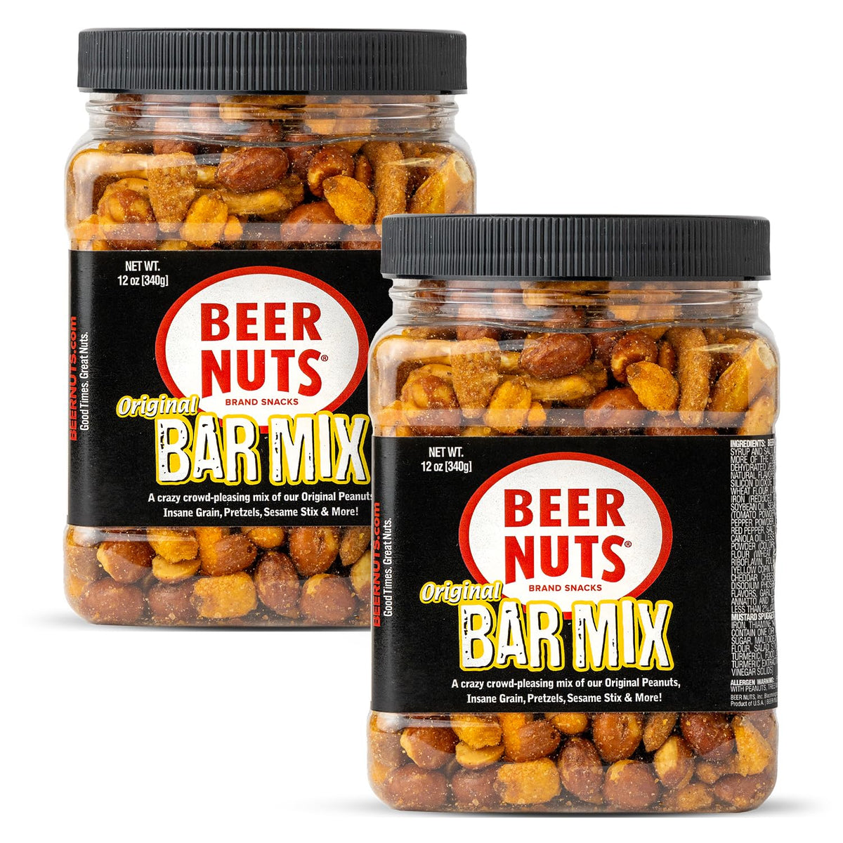 BEER NUTS Original Bar Mix pretzels close-up, perfect for beer moments.