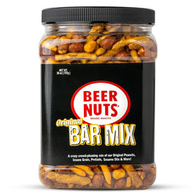 BEER NUTS Original Bar Mix pretzels are perfect for sharing at parties.
