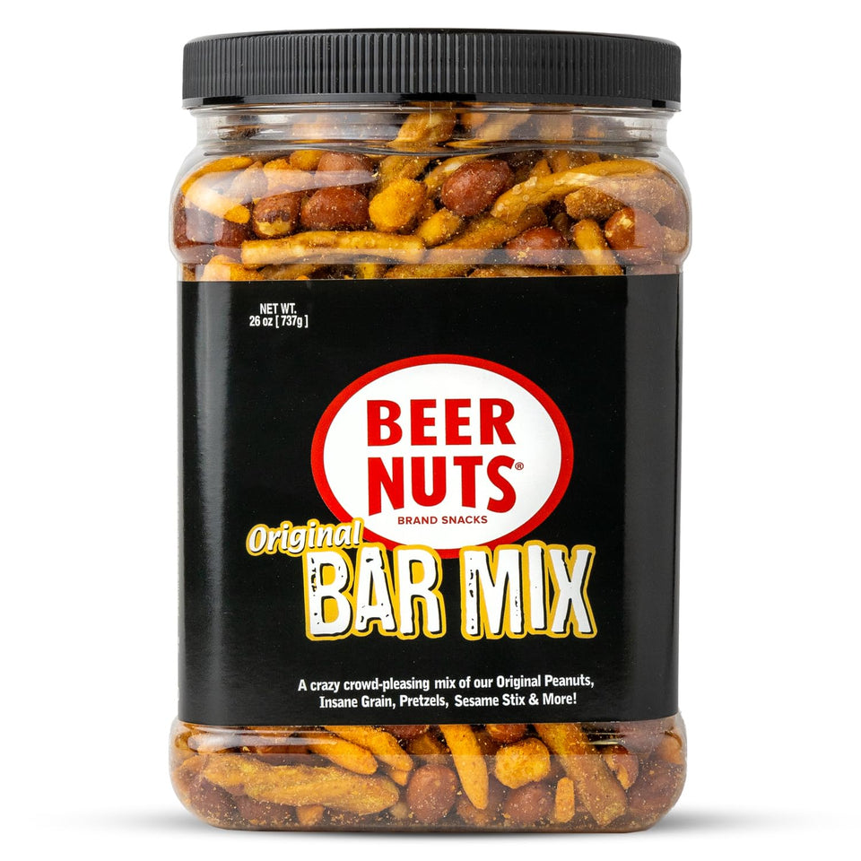 BEER NUTS Original Bar Mix pretzels are perfect for sharing at parties.