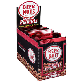 BEER NUTS Original Peanuts box front with 12-pack display for sharing