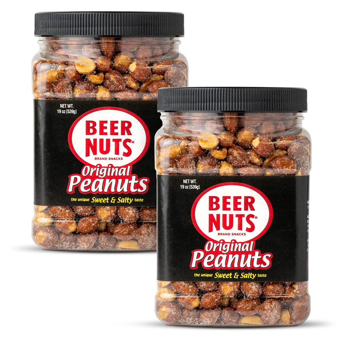 BEER NUTS Original peanuts jar front showing classic sweet-salty snack for gatherings
