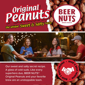 BEER NUTS Original peanuts label detail highlights gluten-free and Kosher certification