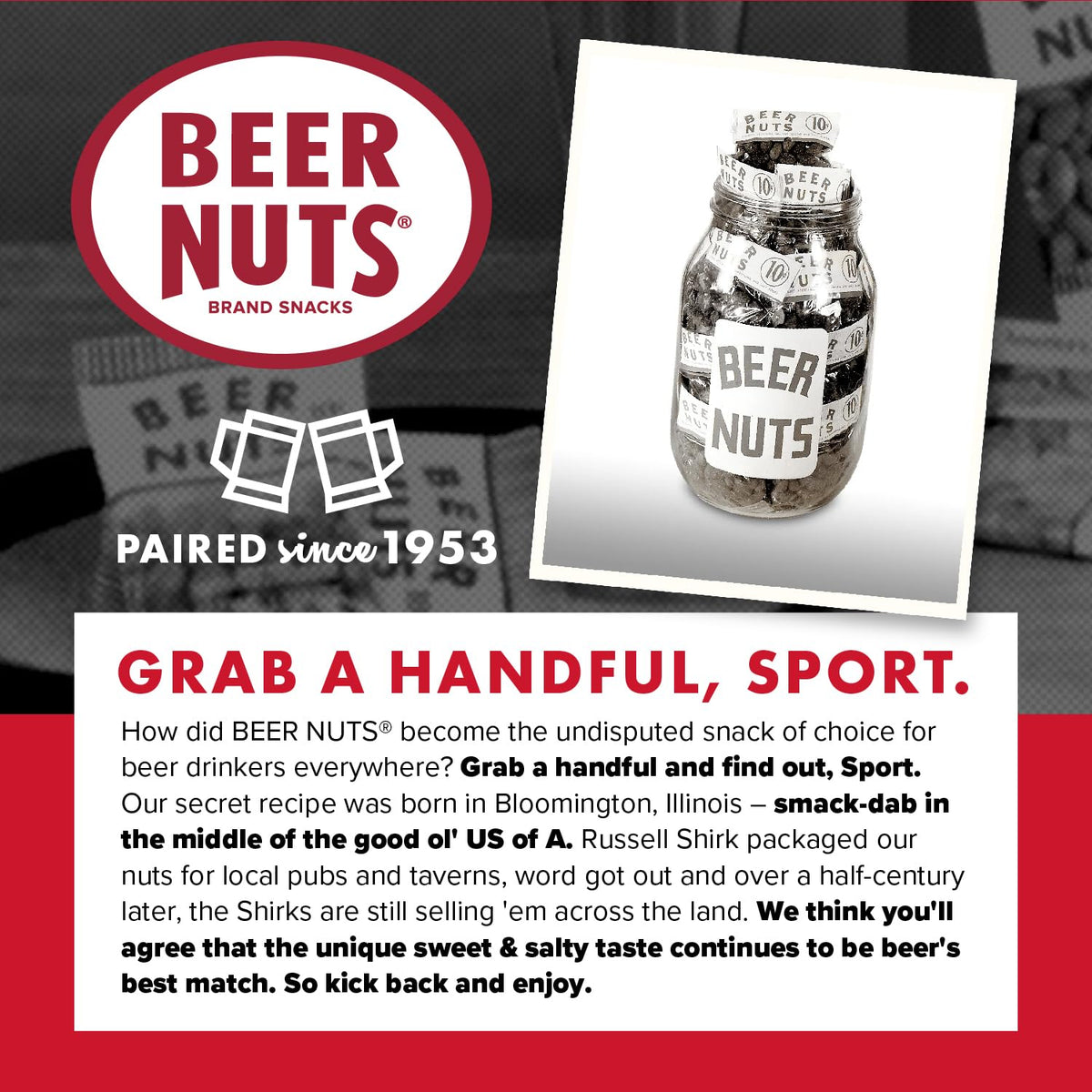 BEER NUTS Original Peanuts made in USA, quality you can trust.