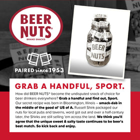 BEER NUTS Original Peanuts travel jar for on-the-go snacking