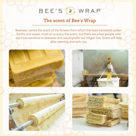 Bee's Wrap bowl cover featuring Bakery Lane print protects leftovers.