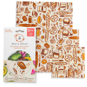 Bee's Wrap small wrap with Bakery Lane print for snack bags and freshness.