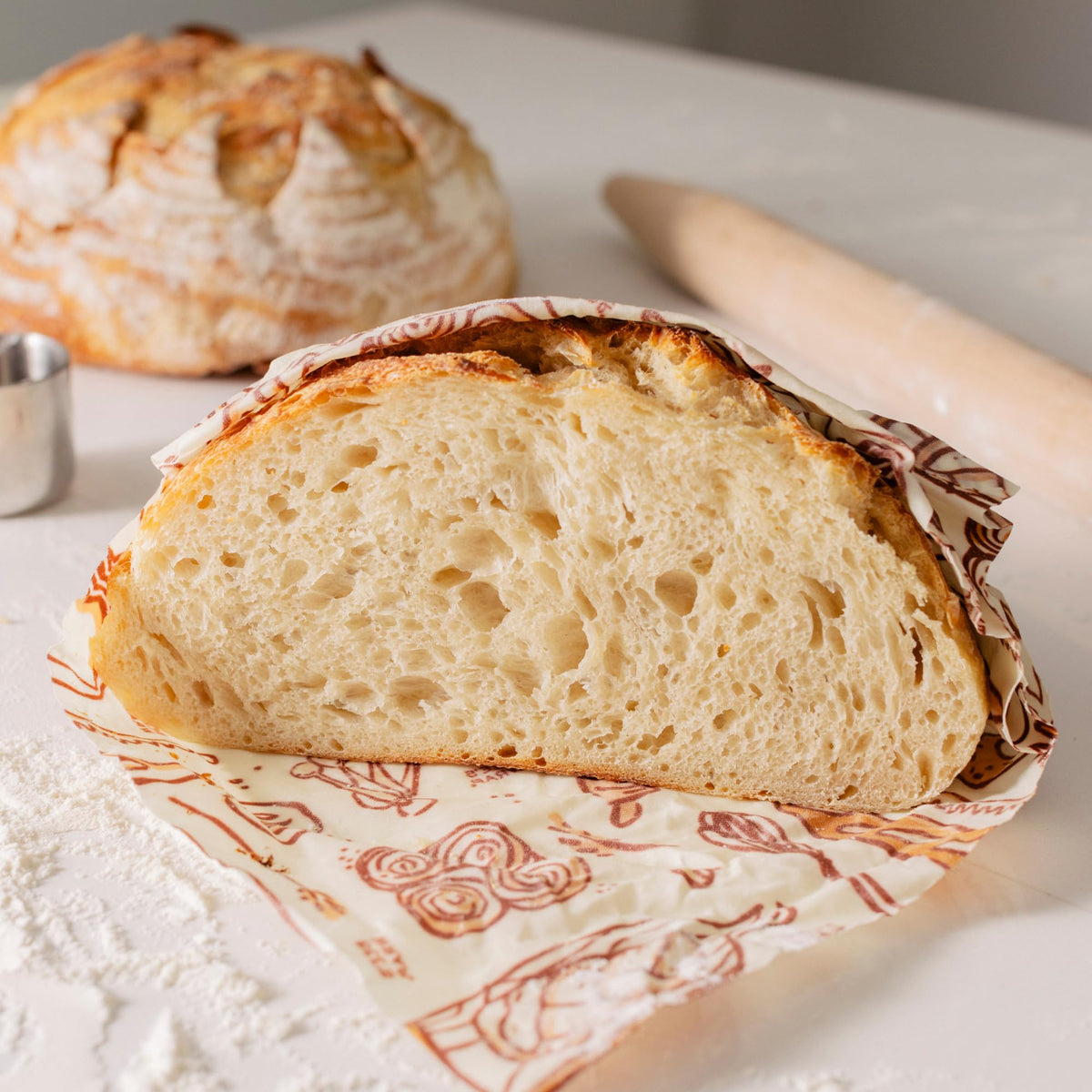 Bee's Wrap bread wrap around a bagel for secure storage
