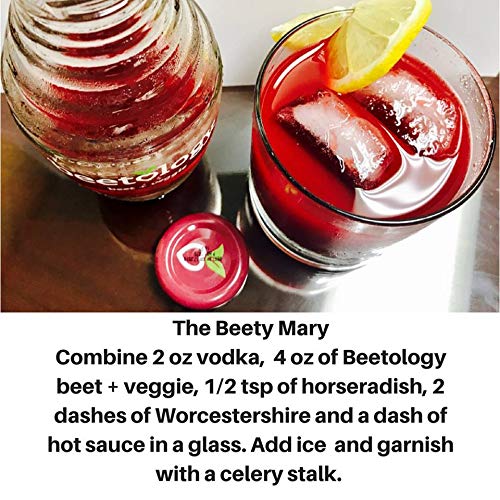 Beetology juice-pour-into-glass; versatile base for drinks and meals.